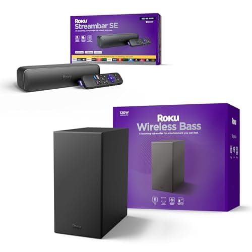 Roku 4K HDR Streambar SE & Wireless Bass Bundle - RokuTV & Roku Audio