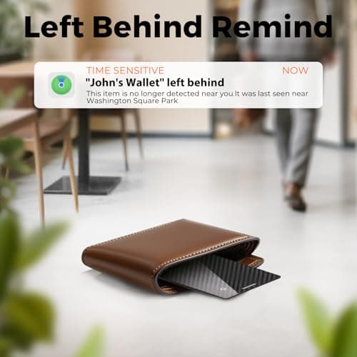 [Apple MFi Certified] Wallet Tracker Card with Apple Find My (iOS Only) Rechargeable Air Tracker Tags Bluetooth Wallet Finder IP68 Waterproof GPS Tracker Item Finder for Keys, Bags, Passport Black 5