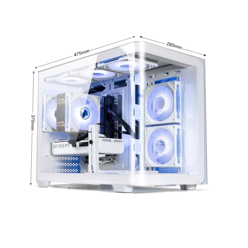 suevery Gaming PC | Core 13th I9 13900HX(24Cores 32Threads Up to 5.4G) RTX 5060 8G GPU | DDR5 32G RAM | Nvme 1TB SSD | Prebuilt Desktop Computer White WiFi 5
