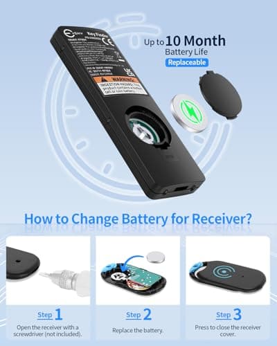 Esky Ultra Slim Key Finder, Remote Finders Locator with 80dB Sound and 2 Receivers, Wallet Tracker and Item Locators Beeper Tags for Finding Key, TV Remote, Wallet, Pets and Phone, Gifts for Parents 5