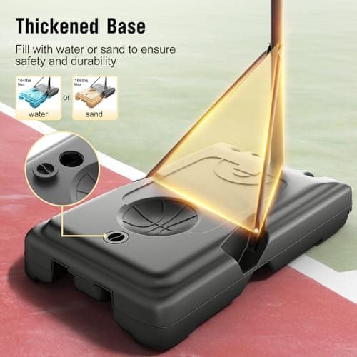 TONBUX Adjustable Basketball Hoop Outdoor 10FT, Basketball Portable Hoops & Goals, 44 Inch Backboard, for Kids, Youth, and Adults in The Backyard, Driveway 5