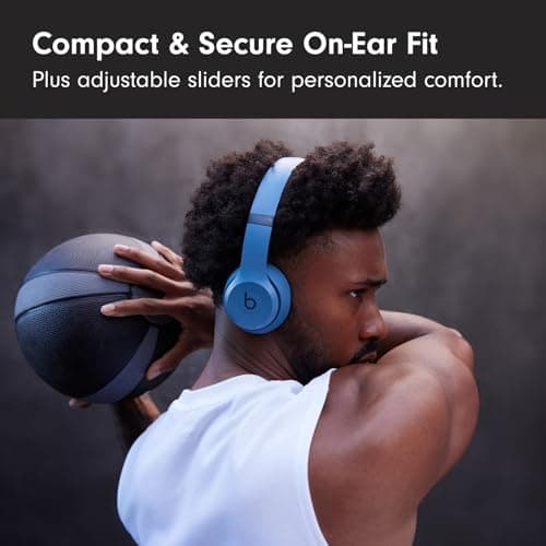 Beats Solo 4 - Wireless On-Ear Bluetooth Headphones, Up to 50-Hour Battery Life, Ultra-Lightweight Comfort, Powerful and Balanced Sound, Apple & Android Compatible - Slate Blue 2