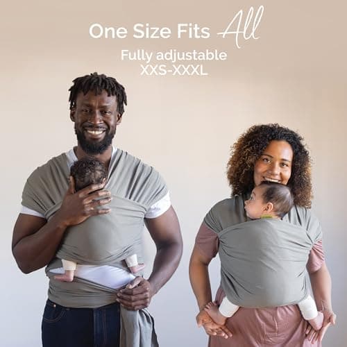 Boba Baby Wrap Carrier – Original Baby Sling Carrier for Newborns (7–35 lbs), Soft, Secure, Hands-Free & Ergonomic, Ideal for Comfortable Bonding, New Parents (Grey) 2
