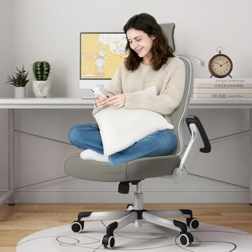 Ergonomic Office Chair Reclining Gaming Chair Adjustable Lumbar Support 4D Armrest 6D Headrest Breathable Mesh Swivel Computer Chairs Home Studio Chairs Desk Chair Coat Hanger Tilt Lock (Grey) 3