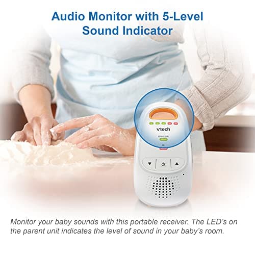 VTech DM1411 Audio Baby Monitor & Portable Soother Dual-Unit Rechargeable Battery, Long Range, Soft-Glow Night Light, Soothing Sounds & Lullabies, Digital Wireless Transmission, Sound Indicator 2