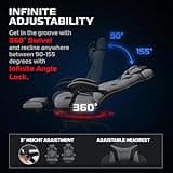 RESPAWN 110 Pro Ergonomic Gaming Chair with Footrest for Adults - Comfortable Office Gaming Recliner with Lumbar Support and Headrest, Racing Style Video Game Chairs for Computer Gamer - Gray Fabric 4
