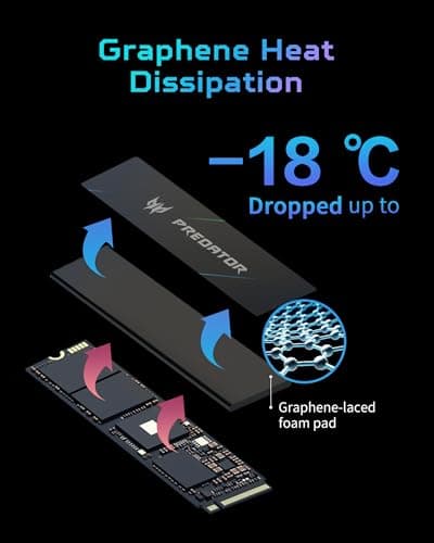 Predator M.2 SSD 2TB GM7000 with DRAM cache NVMe 1.4 2280 PCIe Gen4×4 Ultra high speed (maximum read: 7400MB/s, max write: 6700MB/s) 3D NAND TLC Internal SSD Compatible with PS5 Pro - BL.9BWWR.106 3