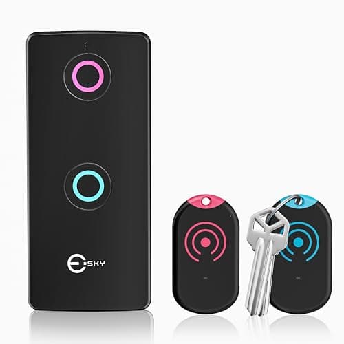 Esky Ultra Slim Key Finder, Remote Finders Locator with 80dB Sound and 2 Receivers, Wallet Tracker and Item Locators Beeper Tags for Finding Key, TV Remote, Wallet, Pets and Phone, Gifts for Parents