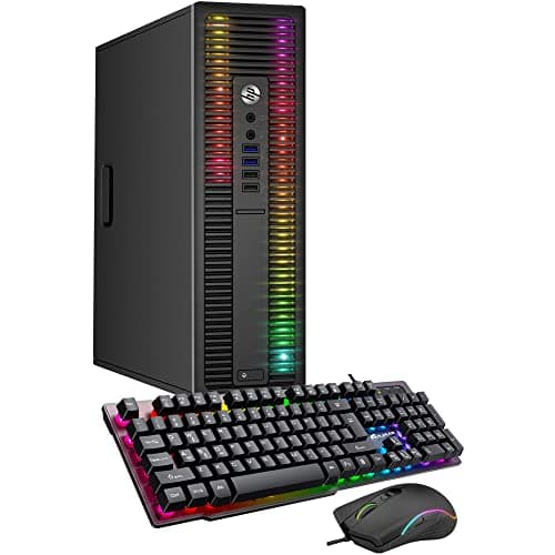 HP ProDesk Desktop RGB Lights Computer Intel Core i5 6500 3.2 GHz 8GB RAM 256GB SSD Gaming PC Keyboard & Mouse, Windows 11 Pro (Renewed)