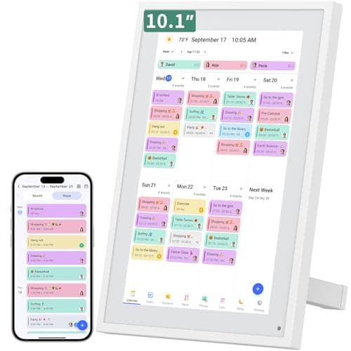Smart Digital Calendar, 10.1" HD Smart Touch Screen Home Interactive Electron Calender WiFi Planner,Meal Schedule, Duty Chart,Achievement Rewards- Built-in Digital Photo Frame Function