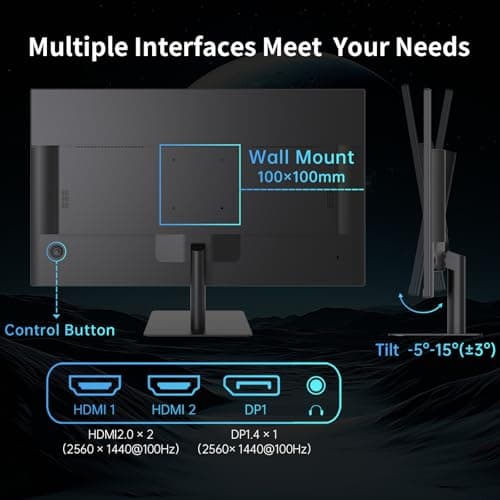 KTC 32 Inch 2K 120Hz Computer Monitor, IPS QHD 2560 x 1440p Monitor with Ultra-Thin Bezels, HDR10, Adaptive Sync, HDMI/Display Ports, Tilt Adjustable, Eyecare, Ideal for Office and Casual Gaming 4