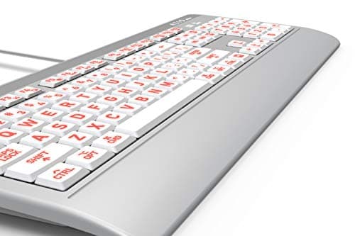 Azio Vision Mac USB-C Keyboard, Backlit/Large Print, 3 Interchange Backlight Colors, Blue/Red/Purple (KB540) 4