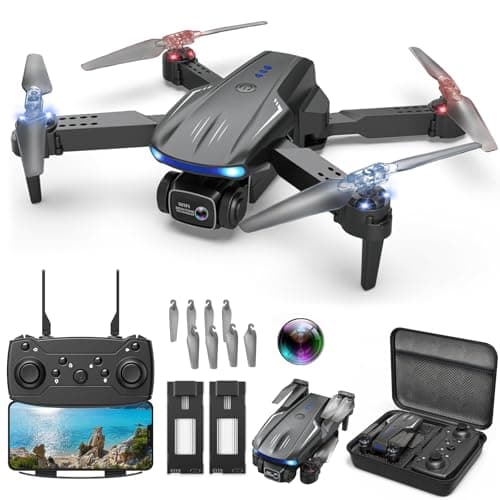 X-shop Drone with 1080P Camera for Kids Adults, Foldable RC Quadcopter with One Key Take Off/Land, Gesture Selfie, 3D Flip, 2 Batteries, Carrying Case, Toy Gift for Beginners