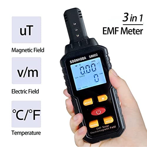 3 in 1 EMF Meter,EMF Reader,Electromagnetic Field Radiation Detector,EMF Tester for Home,EMF Detector with sound light alarm,Ghost Hunting Equipmetent 2