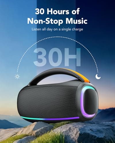 Ajblg Speakers Bluetooth Wireless: 80w Loud Speaker with Bass, 30H Playtime, IPX7 Waterproof, Large Speakers for Work, Outdoor, Workshop, Garage, Portable Speaker with TWS 3