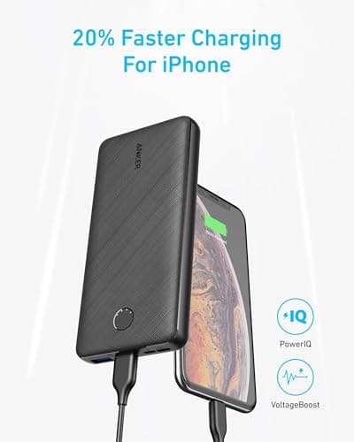 Anker Portable Charger, 325 Power Bank (PowerCore Essential 20K), 20000mAh Battery Pack with 15W Charging, PowerIQ, 2 USB-A, 1 Micro USB, Two-Way USB-C Ports for iPhone Series, AirPods, and More 3