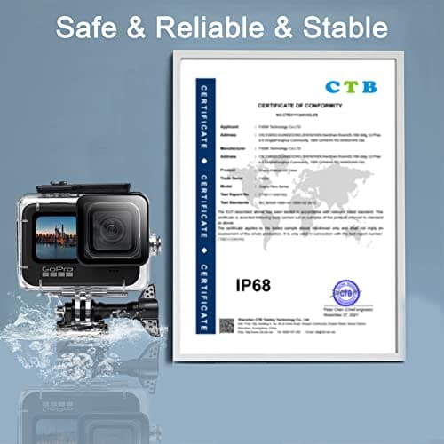 FitStill Underwater Waterproof Diving Housing for Go Pro Hero 13/12/11/10/9 Black,60M/196FT Protective Underwater Diving Housing Shell Accessories (Hero 13/12/11/10/9 Black) 4