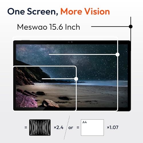 MESWAO 15.6 Inch Android 14 Tablet, 2025 Large Tablet with1080 IPS HD Display Big Screen, 8-Core, 6GB+128GB, Support 1TB TF Card, 12000mAh Long Lasting Battery for Movie/Work-Space Gray 2