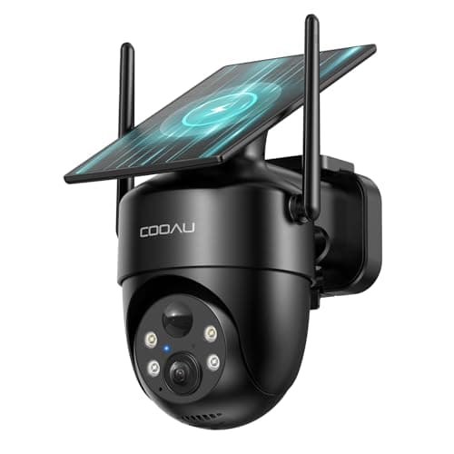 COOAU Solar Security Cameras Wireless Outdoor – Low-Light Rechargeable​​, Easy to Install, 2K 360° Camera for Home Security, Surveillance Cam with AI Smart Detection, Color Night Vision, IP66, Alexa
