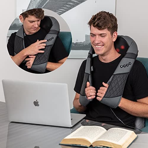 RESTECK Massagers for Neck and Back with Heat - Deep Tissue 3D Kneading Pillow, Electric Shiatsu Shoulder Massage, Foot, Legs,Body - Relieve Muscle Pain - Office, Home & Car 3