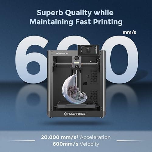 FLASHFORGE AD5M 3D Printer Fully Auto Calibration Print with 1-Click Max 600mm/s Speed, All-Metal CoreXY Structure Precise Printing, Easy-Maintenance Quick-Swap Nozzle, Print Size 220x220x220mm 3