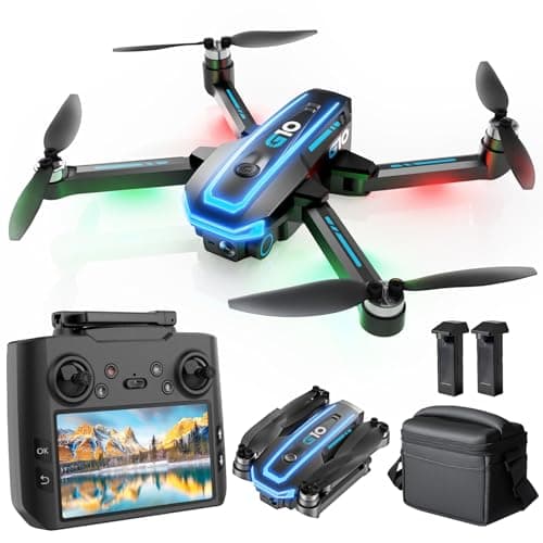 GPS Drone with 4K HD Camera EIS for Adults, 4.5 inch Screen on Remote Controller,FPV RC Drones with Auto Return, Follow Me and Lightweight,,2 PCS Batteries for Long Flight Time,Easy Fly Quadcopter for Kids & Beginners,Under 250g