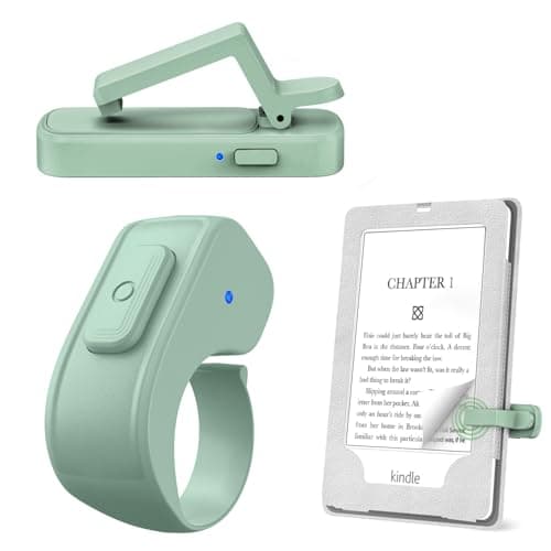 Page Turner Ring for Kindle,Remote Control for iPhone iPad Android Tablets E-Readers,Clicker Page Turner for Kindle Accessories for Camera Video Record&Shutter Selfie (Green)