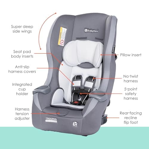 Baby Trend Trooper™ 3-in-1 Convertible Car Seat, Dash Grey 2