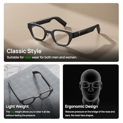 inmo GO Smart Glasses with AR Display, Invisible Teleprompter Glasses for Speech, AI Translation Smartglasses for Men Women, 11 Languages Realtime Translator for Travel, Meeting, Trade, Business 5