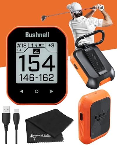 Wearable4U - Bushnell Phantom 3 GPS Rangefinder Orange with BITE Magnetic Mount and GreenView with Lens Cleaning Cloth Bundle