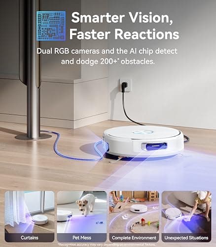 NARWAL Flow Robot Vacuum and Mop Combo, FlowWash Real-Time Self-Cleaning Track Mop, 22,000 Pa Suction, Dual-Camera AI Obstacle Avoidance, Carpet & Edge Cleaning, Self-Emptying Robot Vacuum 5