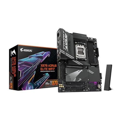 GIGABYTE X870 AORUS Elite WIFI7 AMD AM5 LGA 1718 Motherboard, ATX, DDR5, 4X M.2, PCIe 5.0, USB4, WIFI7, 2.5GbE LAN, EZ-Latch, 5-Year Warranty