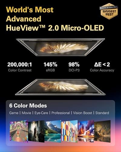 RayNeo Air 3s Pro AR/XR Glasses - 201'' 1200 Nits 120Hz HueView 2.0 Glasses for Video Display & Smart Gaming for iPhone 17,16,15/Android/Mac/Switch 2/PS5/SteamDeck - Next-Gen Personal Theater 4