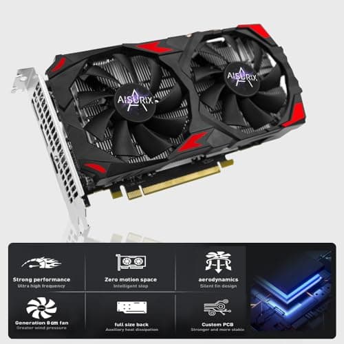 Kelinx AISURIX RX 580 Graphics Card, 2048SP, Real 8GB, GDDR5, 256 Bit, Pc Gaming Video Card, 2XDP, HDMI, PCI Express 3.0 with Freeze Fan Stop for Desktop Computer Gaming Gpu 2