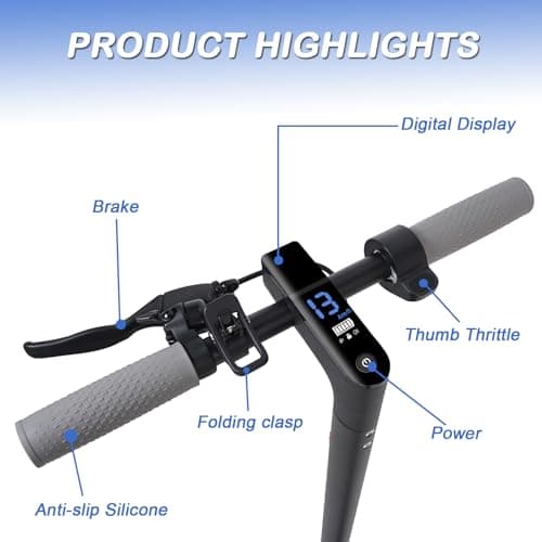 SURPOOTER Electric Scooter, Powerful 350W Adult Electric Scooter, Up to 19Mph and 8.5" Solid Tires, with Dual Braking System and Intelligent Program Control Design 4