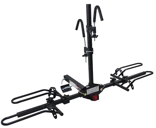 MaxxHaul 50027 Hitch Mount Bike Rack Platform - Style 2-Bike Rack for Cars Trucks SUVs Minivans with Hitch Tightener, Great For E-bikes With Standard Width Tires