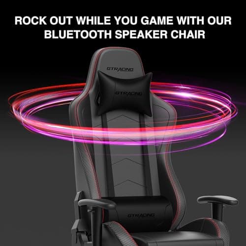 GTRACING Gaming Chair with Footrest Speakers Video Game Chair Bluetooth Music Heavy Duty Ergonomic Computer Office Desk Chair 5