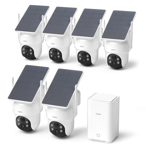 aosu Security Cameras Wireless Outdoor, 6-Cam Kit, No Subscription, aosuBase Expandable to 1TB (32GB Built-in), 5MP Solar Camera Wireless Outdoor, 360° Pan & Tilt, Human Auto Tracking, Easy Setup