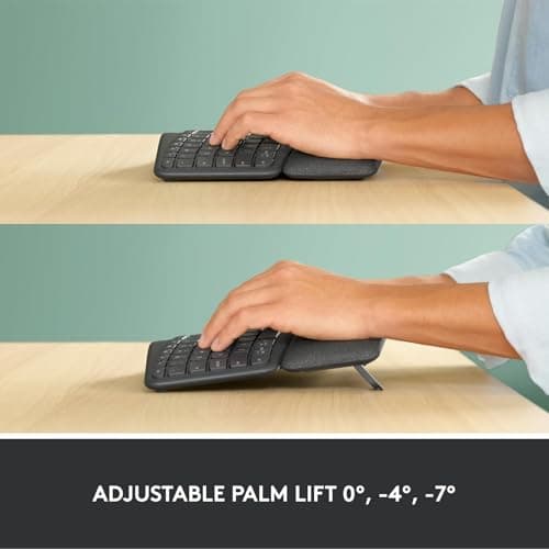 Logitech ERGO K860 Wireless Ergonomic Keyboard - Split Keyboard, Wrist Rest, Natural Typing, Stain-Resistant Fabric, Bluetooth and USB Connectivity, Compatible with Windows/Mac, Black 2
