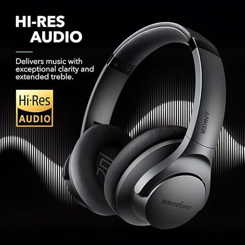 Soundcore Anker Life Q20 Hybrid Active Noise Cancelling Headphones, Wireless Over Ear Bluetooth Headphones, 60H Playtime, Hi-Res Audio, Deep Bass, Foam Ear Cups, Travel, Office, USB-C Charging 4