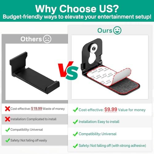 notiela Universal Soundbar Wall Mount Bracket Floating Wall Shelf for Samsung, Sony, LG, Nakamichi, Polk Audio, Vizio, Roku, Onn Soundbar Mount Mounting Bracket Sound Bar Mount Under TV 2