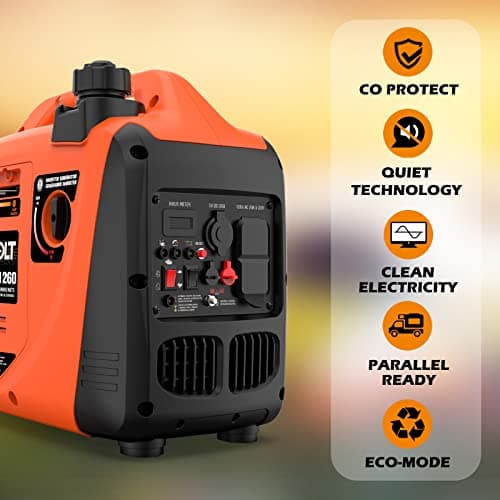 AIVOLT 1600W Super Quiet Inverter Generator, Ultra Lightweight Gas Powered Portable Generator for Camping & Home Use, EPA Compliant 4