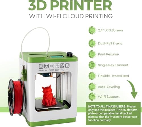 Fully Assembled Mini 3D Printer for Kids and Beginners - Complete Starter Kit with Auto Leveling 3D Printing Machine, 10M PLA Filament, and SD Card - WiFi 3D Home Printer for MAC, Windows, and Linux 2