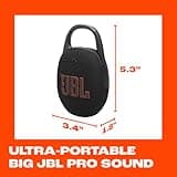 JBL Clip 5 - Ultra-Portable, Waterproof & Dustproof Bluetooth Speaker, Big Pro Sound with Punchy bass, Integrated Carabiner, Up to 12 Hours of Play, Made in Part with Recycled Materials (Black) 5