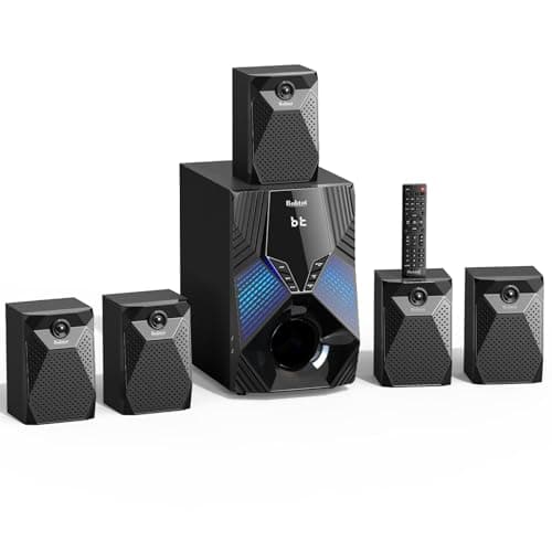 1000W Surround System 5 Wired Satellite Audio Speakers 8 inch Subwoofer 5.1/2.1 Channel Home Theater Deep Bass Support HDMI ARC Optical Bluetooth Karaoke Input