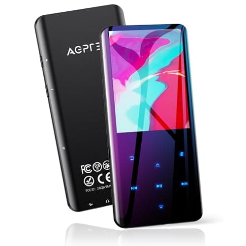 AGPTEK 64GB MP3 Player with Bluetooth 5.3, A19PL 2.4" Curved Screen Portable Music Player with Speaker Lossless Sound with FM Radio, Voice Recorder, Supports up to 128GB, Black