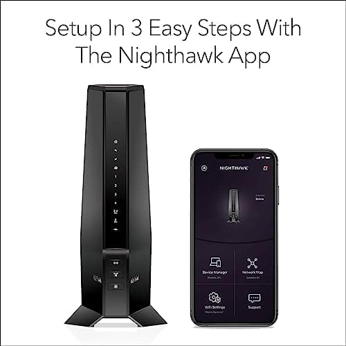 NETGEAR Nighthawk Modem Router Combo (CAX30S) DOCSIS 3.1 Cable Modem and WiFi 6 Router - AX2700 6.0 Gbps - Compatible with Xfinity, Spectrum, Cox, and More - Gigabit Wireless Internet - NETGEAR Armor 3