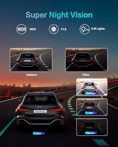 AI Dash Cam Front Rear Inside, 4 Channel 3k+1080P*3 Dashcam with Smart Driving Monitor System, 360° View Car Cameras 5GHz Wi-Fi GPS, Camera for Car Night Vision 128GB SD Card, 24H Parking Mode N700Pro 5