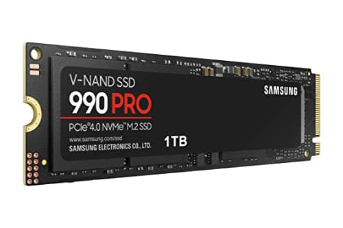 SAMSUNG 990 Pro 1TB Gen4 NVMe SSD 7450MB/s 6900MB/s R/W 1550K/1200K IOPS 600TBW 1.5M Hrs MTBF for PS5 5yrs 2