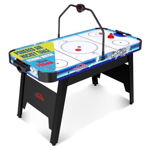 58" Air Hockey Table, Arcade Style with Powerful 700mA Motor, Accurate Digital LED Scoreboard on Overhead Gantry, Includes 2 Pucks and 2 Pushers